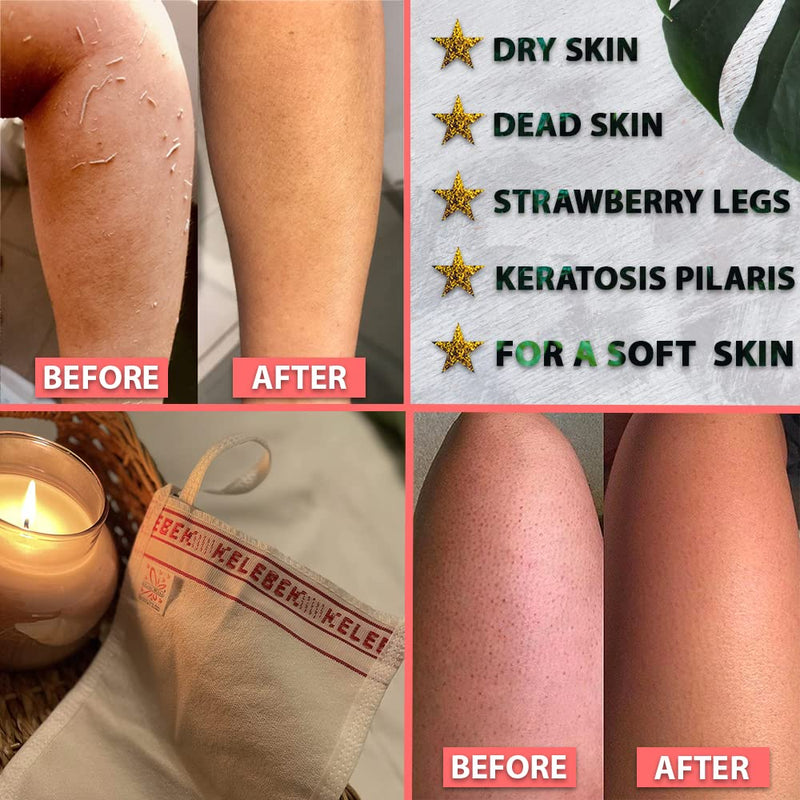 [Australia] - Kese Body Exfoliating Scrub Peel, Turkish Bath Hamam Spa Mitt and %100 Natural Silk Face Mitt 