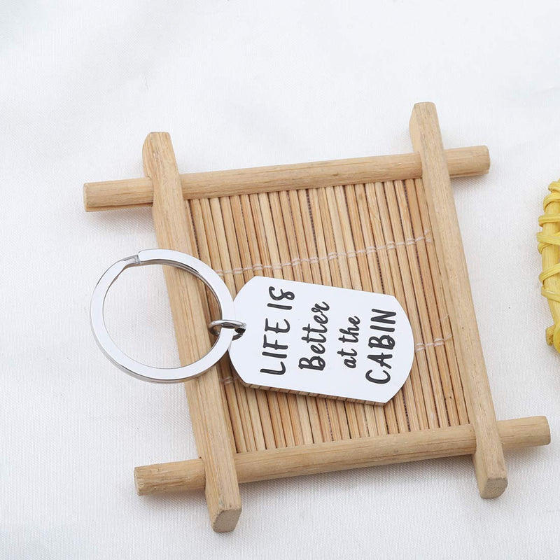 [Australia] - CHOORO Life is Better at The Cabin Key Chain Cottage County Jewelry Lake Life Gift Cabin Gift for Him CABIN keychain 