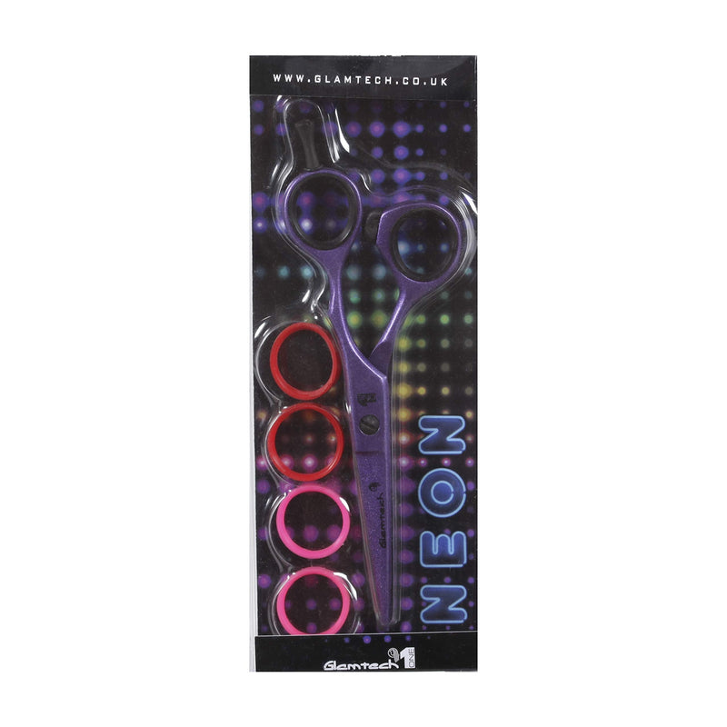 [Australia] - Glamtech One Neon Hairdressing Scissor - Ergonomic Sharp Edged Professional Scissors - Ideal for hairdressing, cutting and styling (5.5 inch, Purple) 5.5 inch 