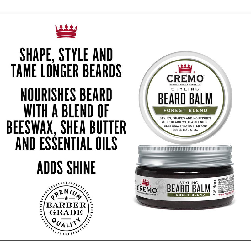 [Australia] - Cremo Styling Beard Balm, Forest Blend, Nourishes, Shapes And Moisturizes All Lengths Of Facial Hair, 2 Ounce 