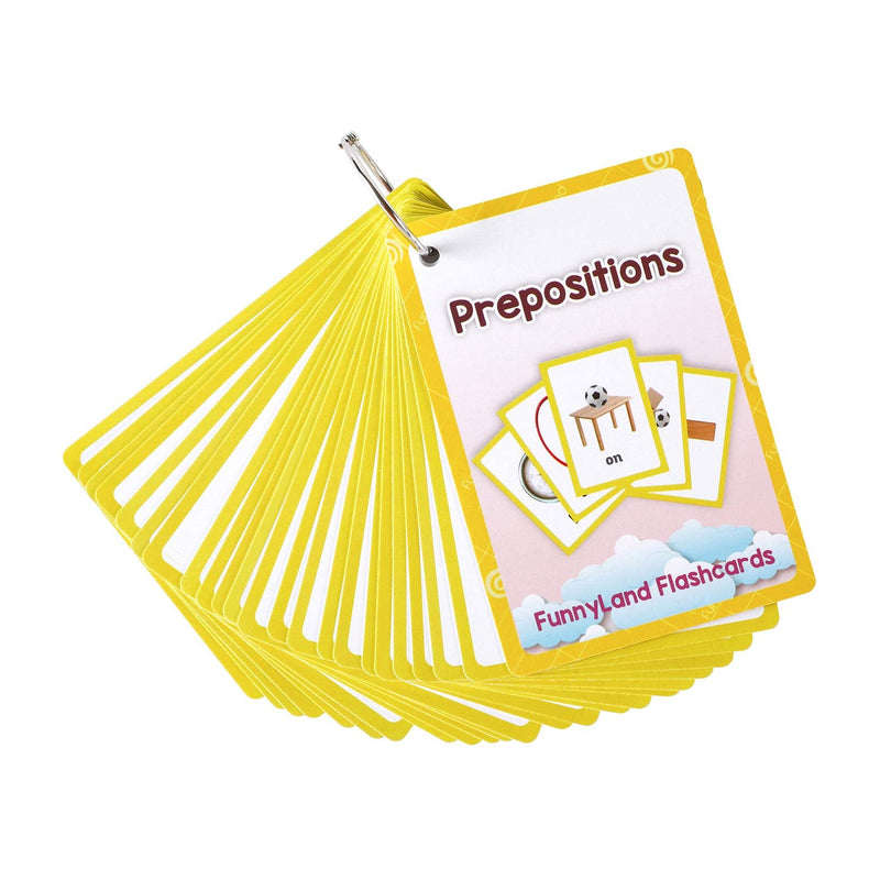 [Australia] - FieldDream 23pcs Positional Toddlers Flash Cards with Pictures Baby Learning Games Toys Education Flashcards for Kids Classroom Decoration Kindergarten Preschoolers with Ring Gifts 