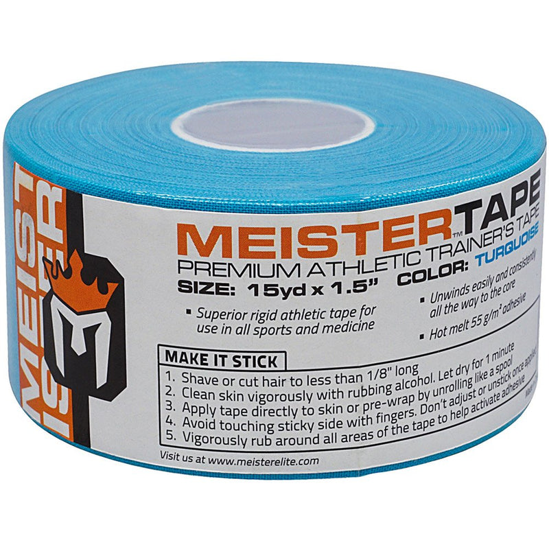 [Australia] - Meister 15Yd x 1.5" Premium Athletic Trainer's Tape for Sports and Medical (50% Longer) - Turquoise - 1 Roll 1.5x540 Inch (Pack of 1) 