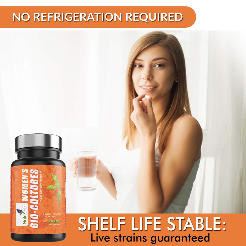 [Australia] - Live Cultures for Women. Nutritionist Formulated Special Bacterial Strains - Lactobacillus Reuteri and Lactobacillus Rhamnosus. Vegan & No Dairy. 2.5 Billion CFUs per Capsule by NutriZing 