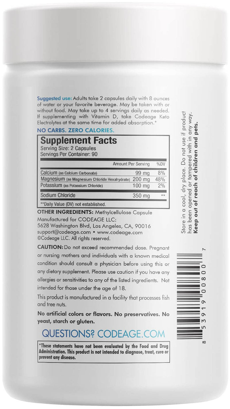 [Australia] - Keto Electrolytes Supplement – Vegan Electrolyte Tablets w Magnesium, Potassium, Calcium & Salt - Electrolyte Powder Salt Pills & Drink Hydration Supplements – Non-GMO, Keto Diet -180 Capsules 