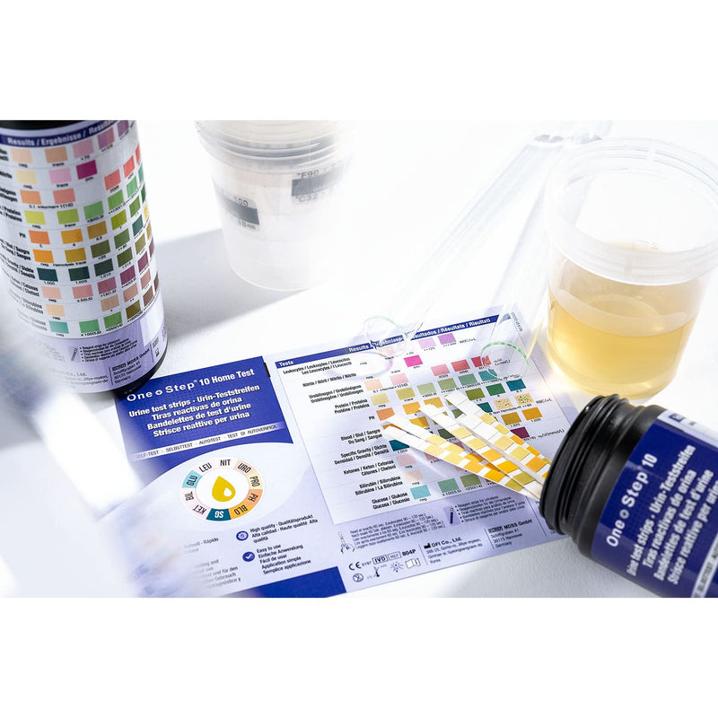 [Australia] - 100 x 10 Parameter Professional/GP Urinalysis Multisticks Urine Strip Test Stick Strips - pH/Glucose/Ketone/Liver & Kidney Infection + 10 Urine Specimen Bag 100 Test Strips + 10 Specimen Bags 