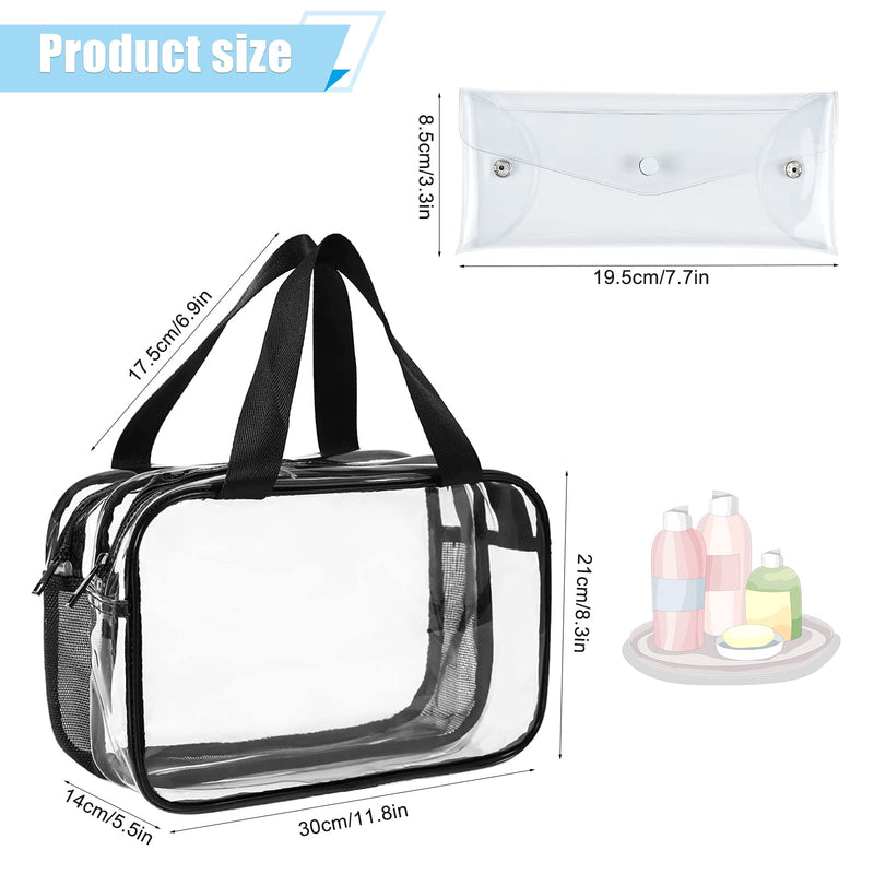 [Australia] - Hysagtek Clear Cosmetics Bag Toiletry Shower Bag, Large Travel Bag for Toiletries with Zipper, Waterproof & Draining PVC Makeup Tote Bag Bathroom Mesh Caddy for Gym Travel Business Camping Beach Spa 