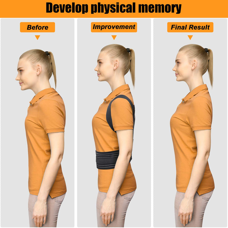 [Australia] - Aollop Posture Corrector Men Back Brace Back Support with Breathable Adjustable Elastic Bands Support Bars Posture Improve Back Pain Association Lower Lumbar Relief Waist 27'- 51' Black 