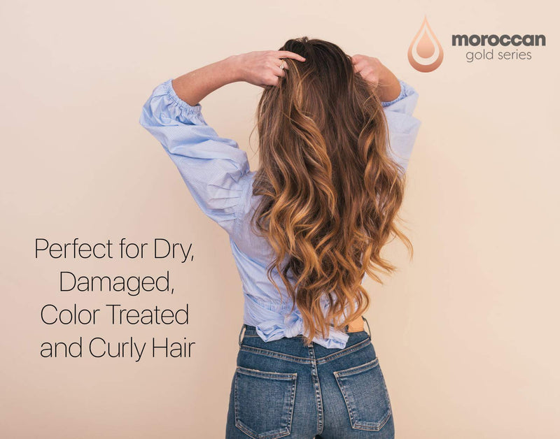 [Australia] - Moroccan Gold Series Treatment Mask – Deep Hydrating Argan Oil Hair Mask for Dry, Damaged, Color Treated and Curly Hair Enriched with Keratin – Sulfate Free Natural Hair Repair Treatment, 8.45oz 8.45 Fl Oz (Pack of 1) 