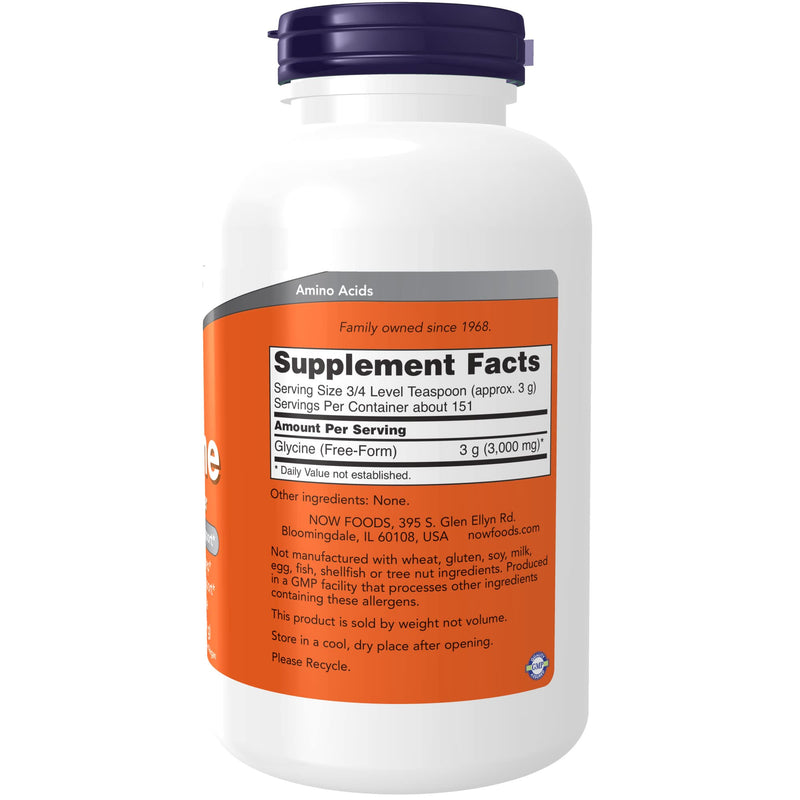 [Australia] - NOW Supplements, Glycine Pure Powder, Promotes Restful Sleep*, Neurotransmitter Support*, 1-Pound 