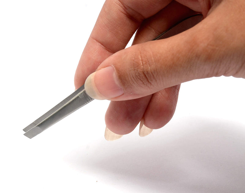 [Australia] - Spire Small 9cm handheld (3.5 inches) eyebrow tweezer with slant tip for shaping eyebrows,eyebrow plucking, tweezing removing chin hair Black heads ingrown hair for women/men 