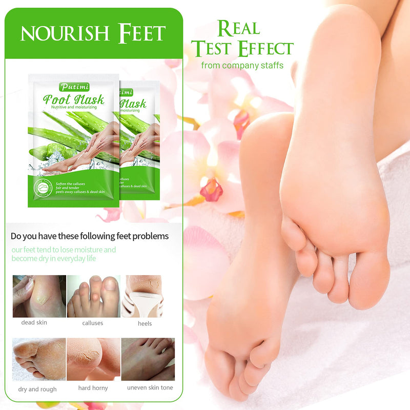 [Australia] - Foot Peel Mask 2 Pack Exfoliating Foot Mask for Callus and Dry Dead Skin Repair Rough Heels Get Baby Soft Smooth Touch Feet for Man Woman ( Aloe ) Aloe ( 2 Pack ) 