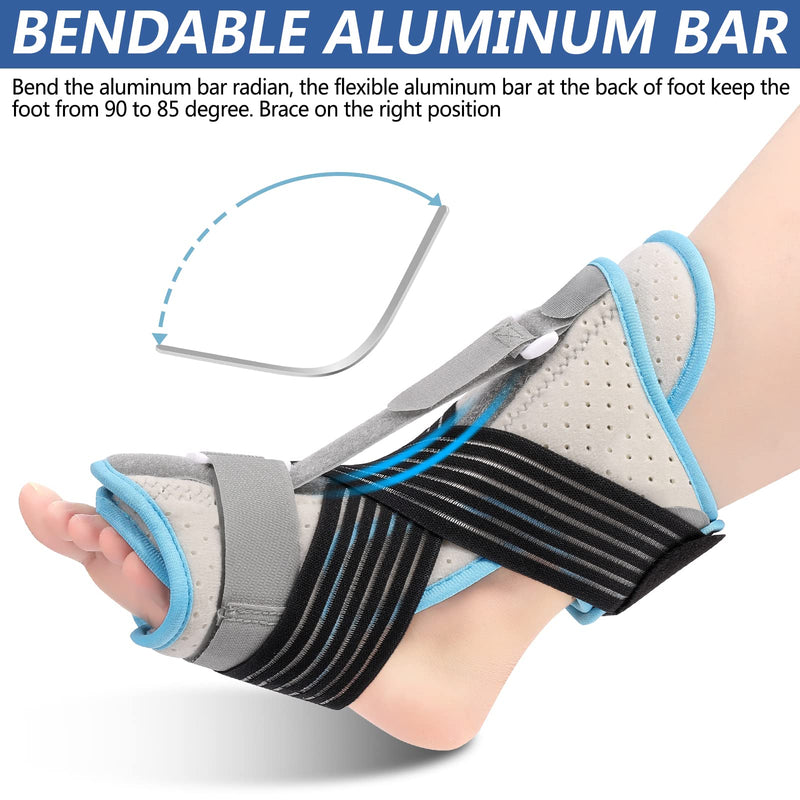 [Australia] - Plantar Fasciitis Night Splint, Foot Drop Orthotic Brace, Adjustable Night Splint for Plantar Fasciitis, Heel, Ankle, Arch Foot Pain, Achilles Tendonitis with Bandage & Massage Ball for Men Women 