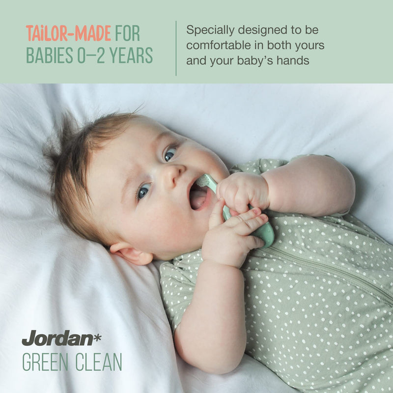 [Australia] - Jordan ® | Step 1 Green Clean Toddler Toothbrush | Sustainable Baby Toothbrush 0-2 Years | Bio Based Extra Soft bristles, 84% Recycled Handle, Soft Biting Ring | Mixed Colors | Pack 3 Units 