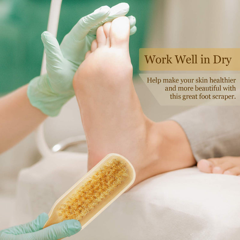 [Australia] - 2 Pieces Foot File Callus Corn Remover Pumice Stone Brush Foot Scrubber Exfoliator Double Side with Pumice Stone and Bristle Brush Heel Scraper Foot Care Tools for Feet Dry Dead Skin 