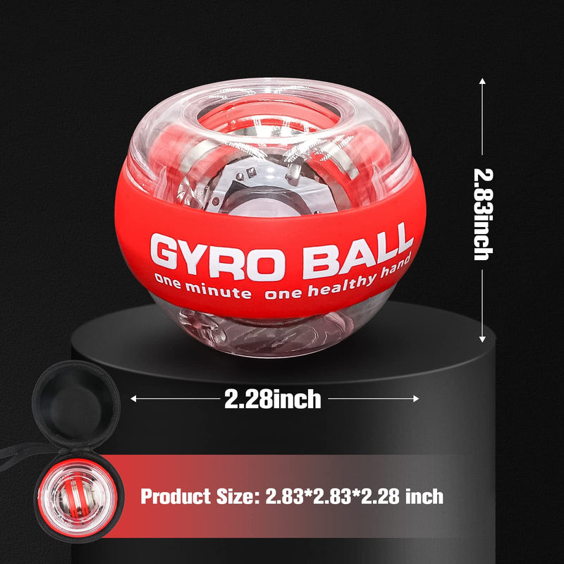 [Australia] - JIN BD Wrist Trainer Ball Auto-Start Wrist Strengthener Gyroscopic Forearm Exerciser Gyro Ball for Strengthen Arms, Fingers, Wrist Bones and Muscles Red 