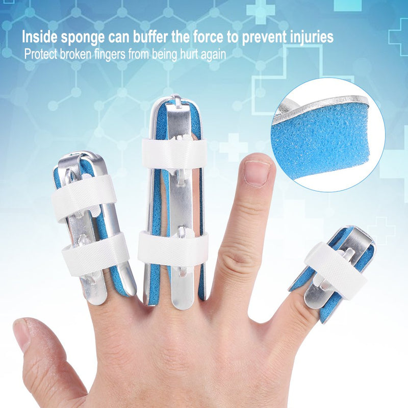 [Australia] - 4-Sided Finger Splints, 1 Pair Recovery Injury Pain Bending Deformation Fixing Finger Correction Splint with Built-in Aluminium Support Padded (S) S 