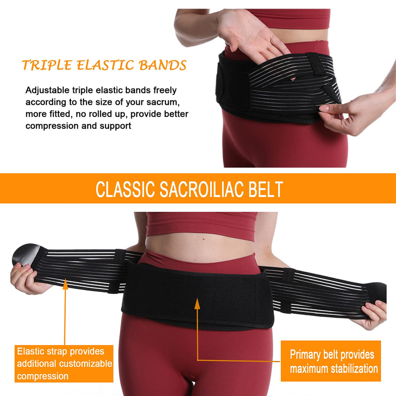 [Australia] - Sacroiliac Hip Belt for Women and Men - That Alleviate Sciatic, Pelvic, Lower Back and Leg Pain, Stabilize SI Joint, Anti-Slip and Pilling-Resistant 