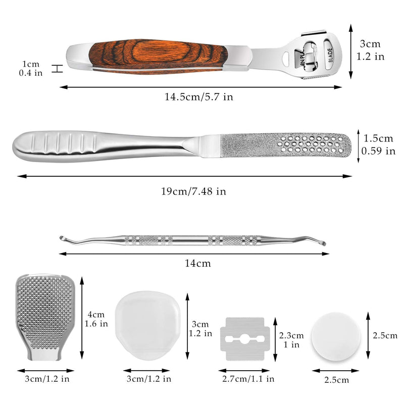 [Australia] - Callus Shaver, Foot Shaver Callus Remover for Feet Hand Care with Foot File, 10pcs Blades, Foot File Head and Dead Skin Storage Cover (15Pcs in Total) 