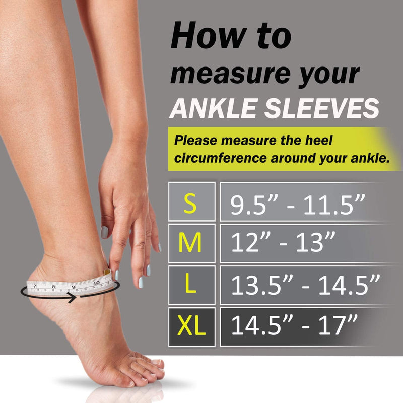 [Australia] - Powerlix Ankle Brace Compression Support Sleeve (Pair) for Injury Recovery, Joint Pain and More. Achilles Tendon Support, Plantar Fasciitis Foot Socks with Arch Support, Eases Swelling (Black-2, Medium) Medium (1 Pair) BlueBlack 