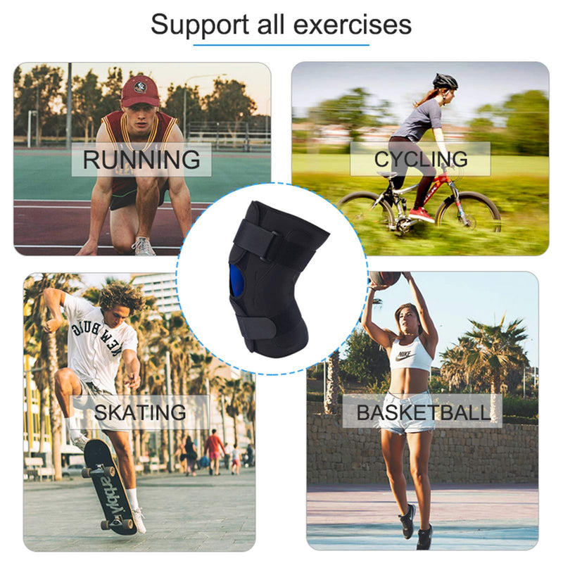 [Australia] - Hinged Knee Brace for Knee Pain,Compression Knee Wrap with Side Stabilizers for Protection,Knee Support Men,ACL,Arthritis,Recovery,2XL fit thigh18.5-20"/calf16.5-18.5" Black Hinged Knee Brace 2X-Large (Pack of 1） 