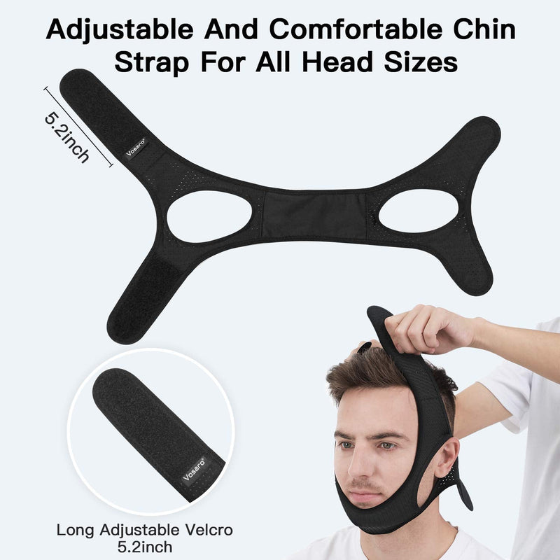 [Australia] - Anti Snore Chin Strap [Upgraded 2022], Vosaro Snoring Solution Effective Anti Snore Device, Adjustable and Breathable Stop Snoring Head Band for Men Women, Black 