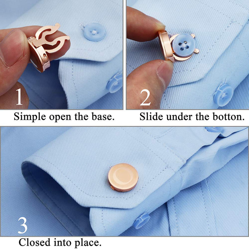 [Australia] - HAWSON Men's Letter Initial Button Cover Cufflinks Letter Rose Gold/Silver Suitable for Formal Business Shirt Letter A-Z Rose Gold Color - B 