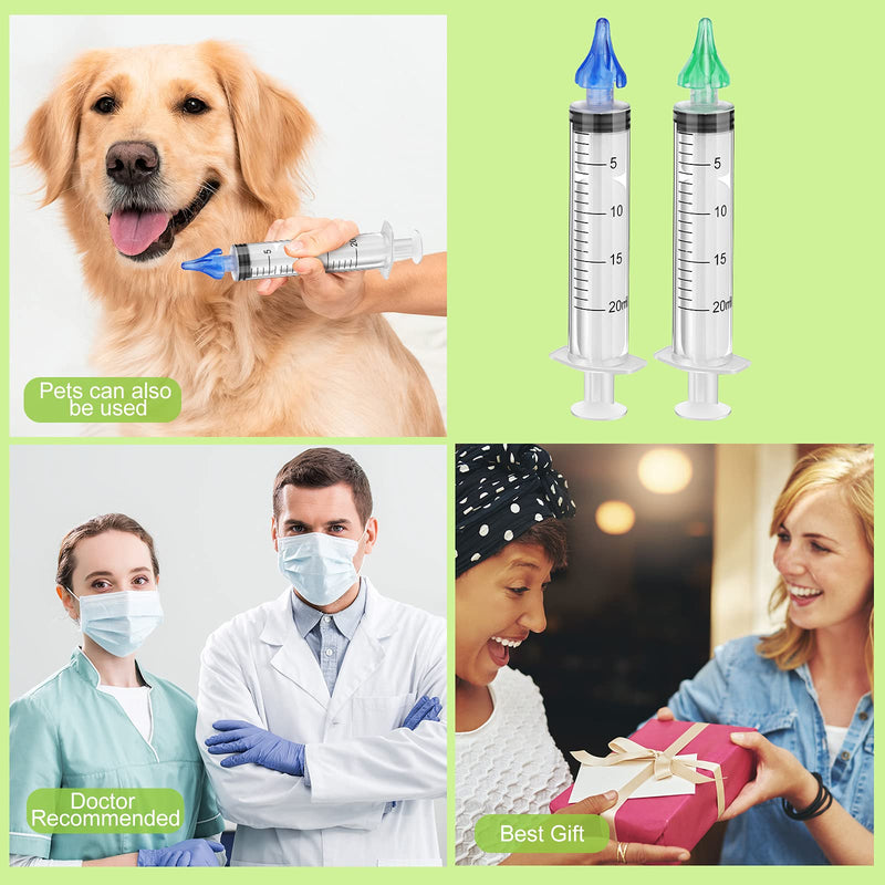 [Australia] - 2 Pieces Ear Wax Cleaner Syringe Tip Ear Wax Flusher Tool Ear Wax Remover Ear Irrigation Syringe for Ear Cleaning and Irrigation of Humans, 20 ML 