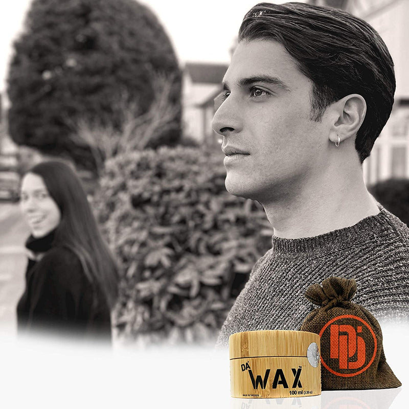 [Australia] - Da'Dude Da'Wax, Hair Wax for Men, Strong-Hold Mens Hair Wax in Bamboo Tub & Gift Bag 
