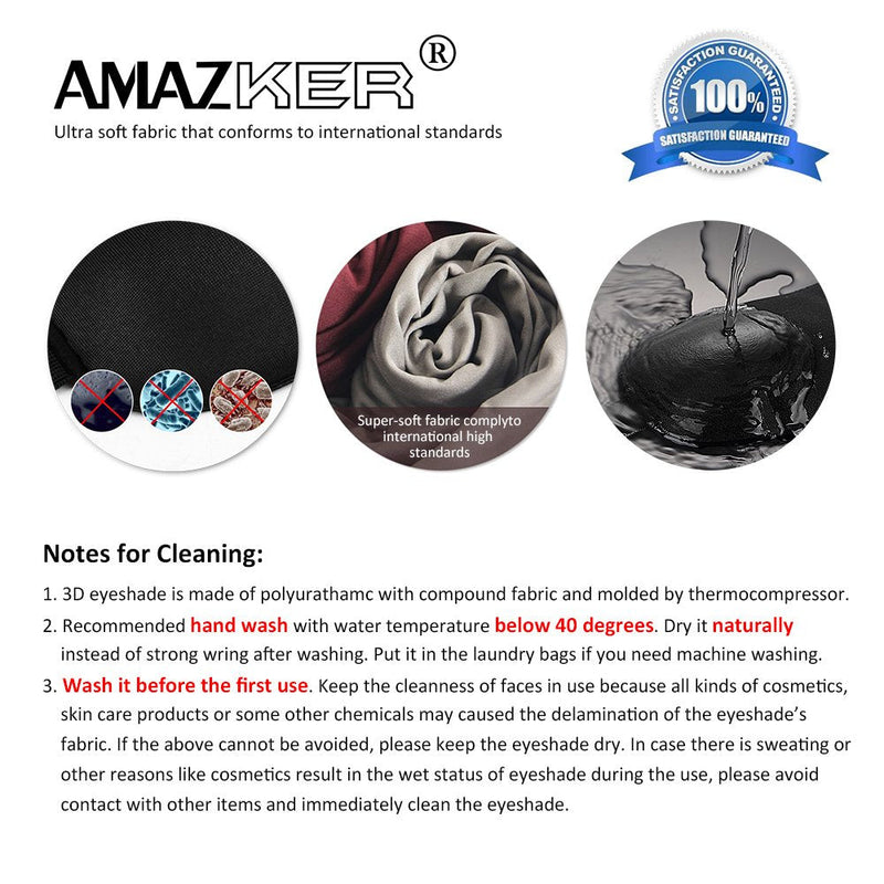[Australia] - Sleep Mask AMAZKER Invisible Alar Deep Orbit 3D Eye Mask Ultra Lightweight & Comfortable Sleeping Mask Eye Sleep Mask for Travel, Nap, Shift Works Blue & Black 