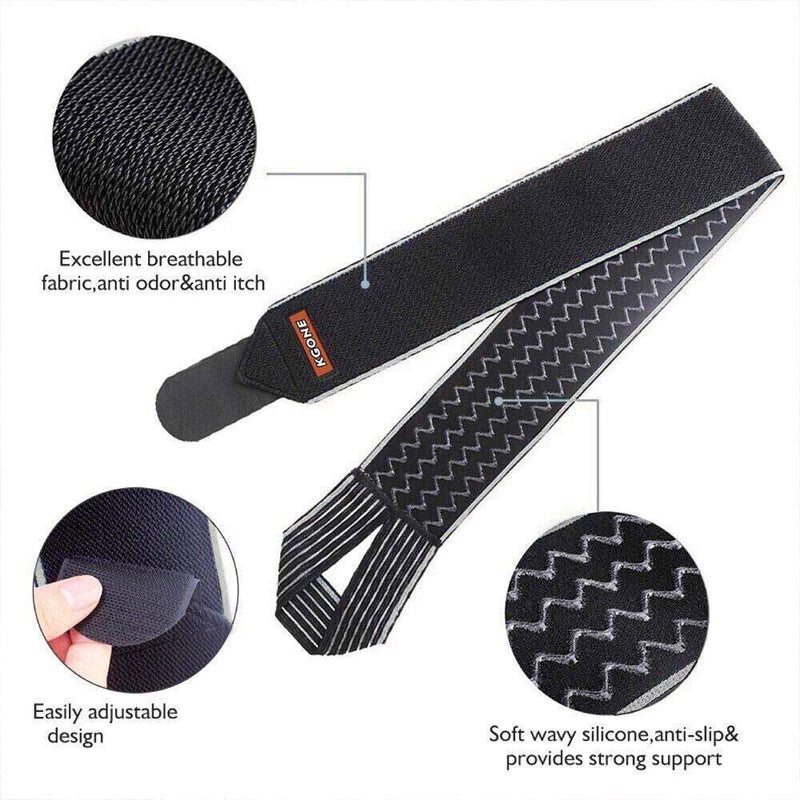 [Australia] - KGONE Adjustable Ankle Support, Ankle Brace Breathable Nylon Elastic Material Ankle Wrap for Sports, Joint Pain, Sprains Fatigue etc, One Size Fits All Grey 