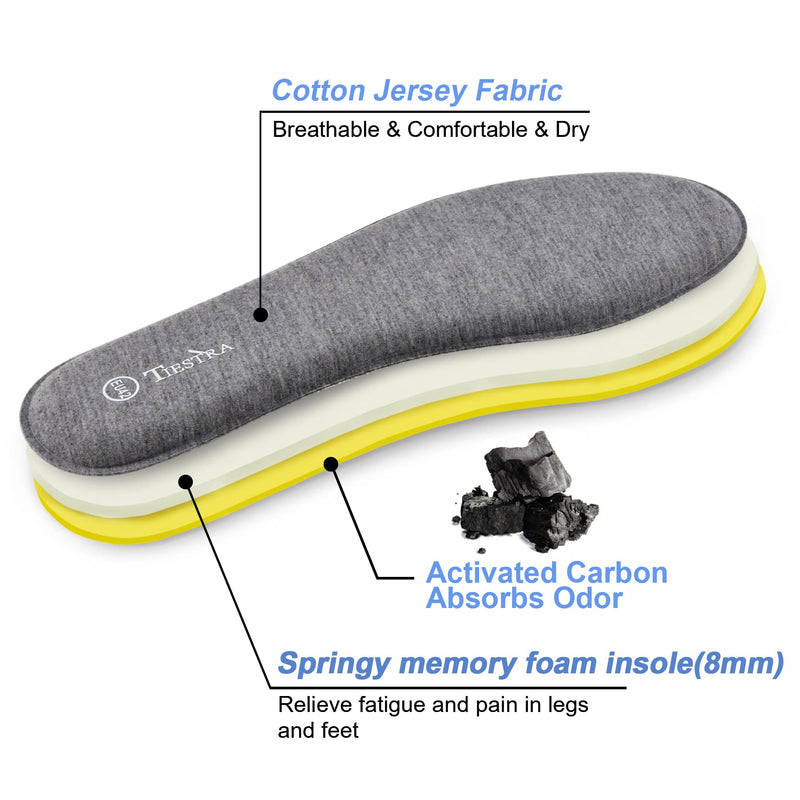 [Australia] - 2 Pair -Shoe Inserts for Womens Memory Foam Insoles,Replacement Insoles for Work Boots Running Shoes, Cushion Shock Absorbing for Foot Pain Relief, Comfort Breathable Inner Soles 39EU,US8 Women: EU 39/US 8 Black+grey(2 Pairs) 