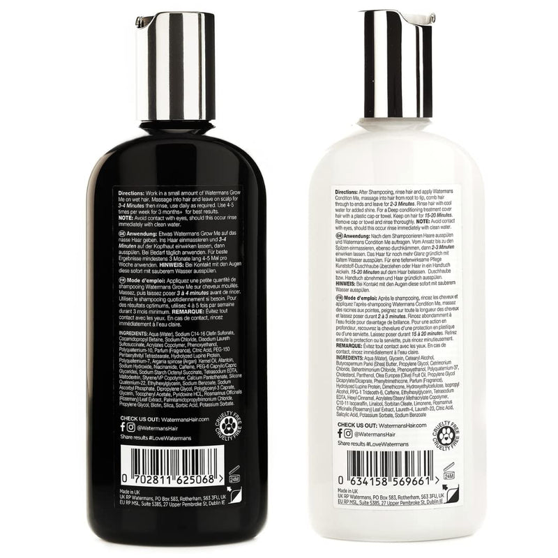 [Australia] - Hair Growth Shampoo & Conditioner by Watermans UK Biotin, Argan Oil, Allantoin, Rosemary, Niacinamide, Lupin. Male & Female Hair Loss Products 