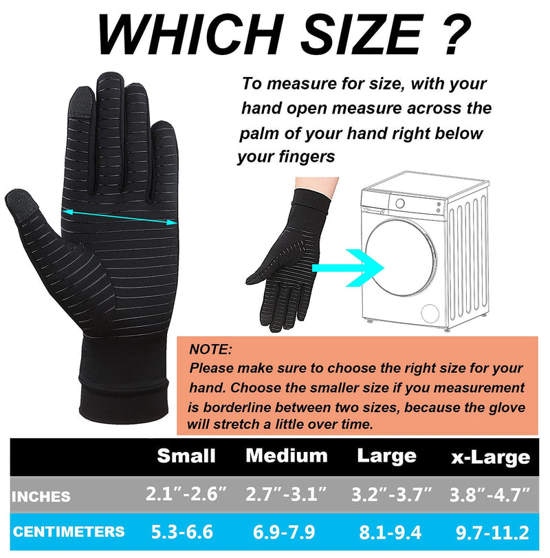 [Australia] - 2-Pairs Pack Copper Full Finger Compression Gloves, Copper Arthritis Gloves for Women & Men Relieve Pain from Arthritis Pain, Swelling and Rheumatoid, and Everyday Hands Support (Medium (Pack of 2)) Medium (Pack of 2) 