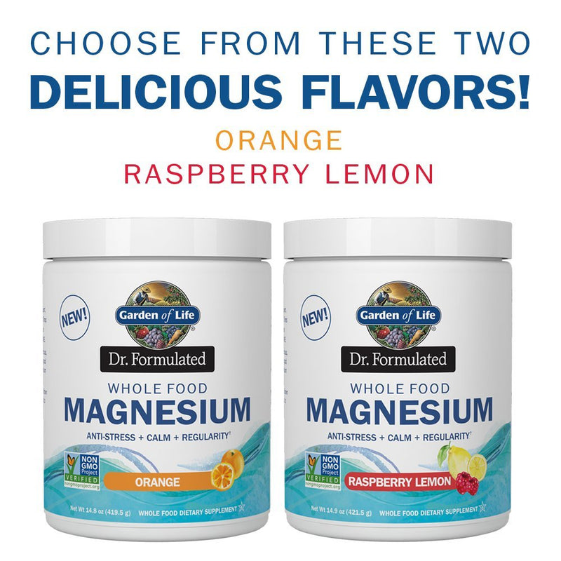 [Australia] - Garden of Life Dr. Formulated Whole Food Magnesium 421.5g Powder, Raspberry Lemon, Chelated Non-GMO Vegan Kosher Gluten & Sugar Free Supplement with Probiotics, Best for Anti-Stress Calm & Regularity Raspberry Lemon Powder 85 Servings (Pack of 1) 