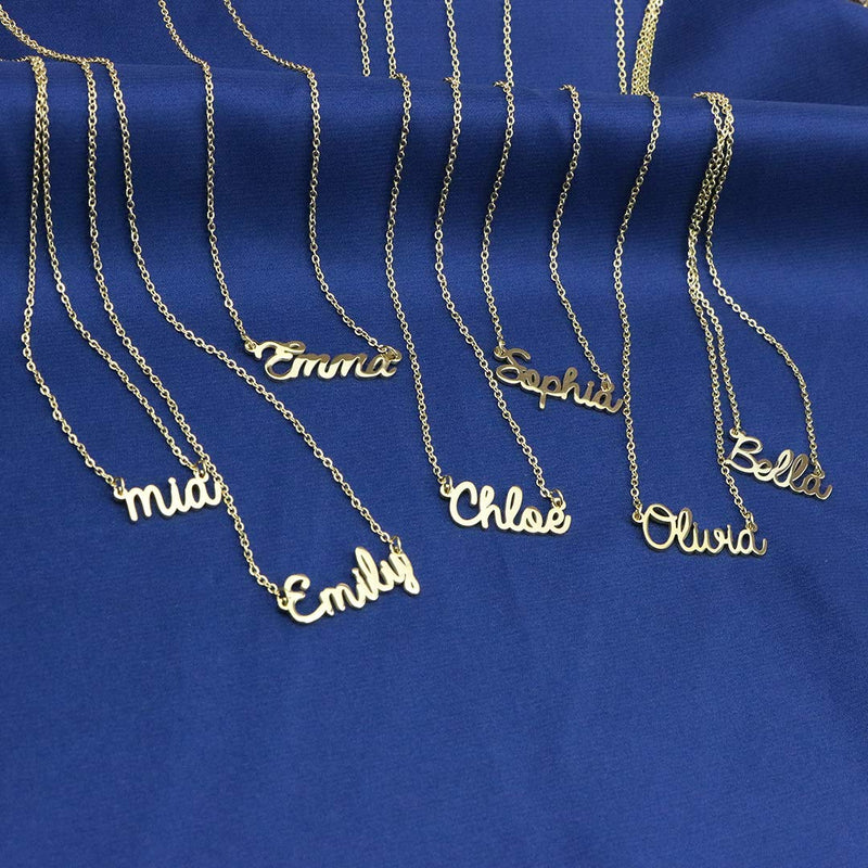 [Australia] - Yiyang Personalized Name Necklace 18K Gold Plated Stainless Steel Pendant Jewelry Birthday Gift for Girls Ava 