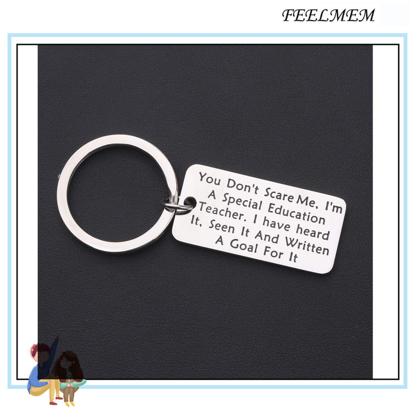 [Australia] - FEELMEM Special Education Teacher Gifts SPED Teacher's Gift I am a Special Education Teacher Keychain for Special Educator Special Ed Teacher Appreciation Gift silver 