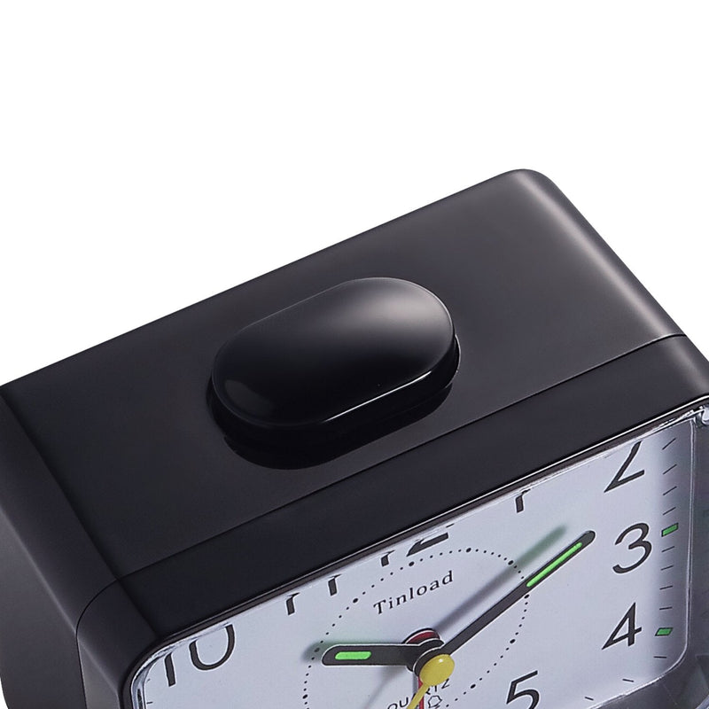 [Australia] - 4" Loud Crescendo Bell Alarm Clock Silent No Ticking,Snooze,Nightlight,Battery Operated,Easy Set(Black) Black 