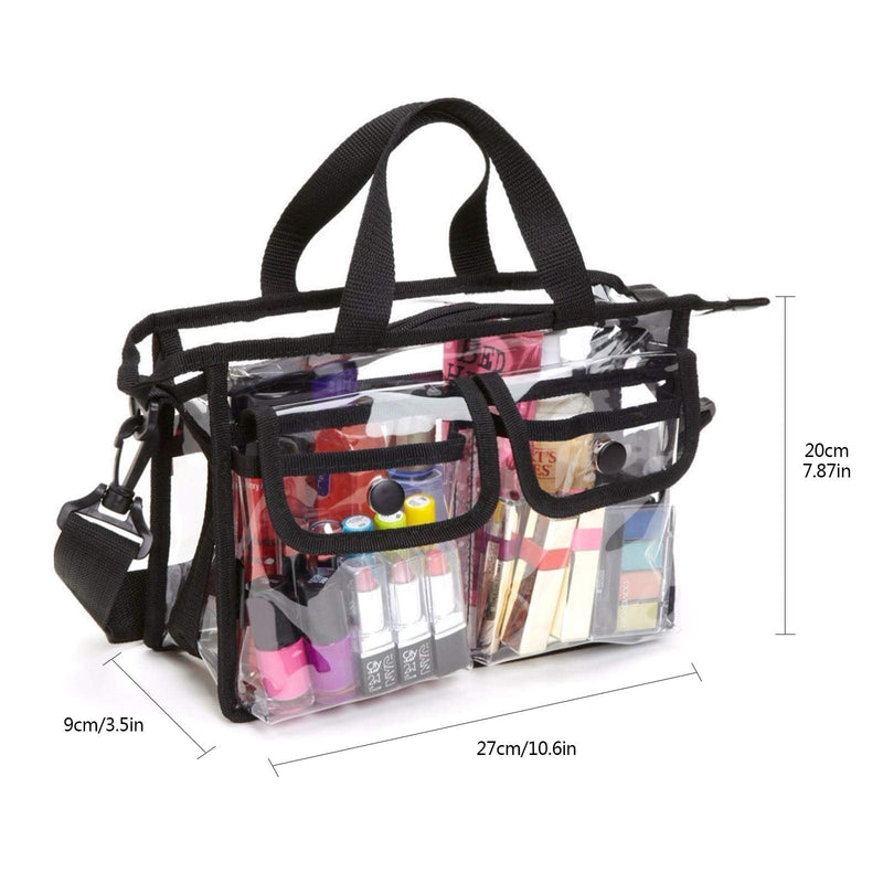 [Australia] - Clear Bag, EVA Cosmetic Storage Bag Portable Travel Makeup Bag for Women and Girls Waterproof Toiletry Bags Shoulder Strap Bag for Beach Travel 