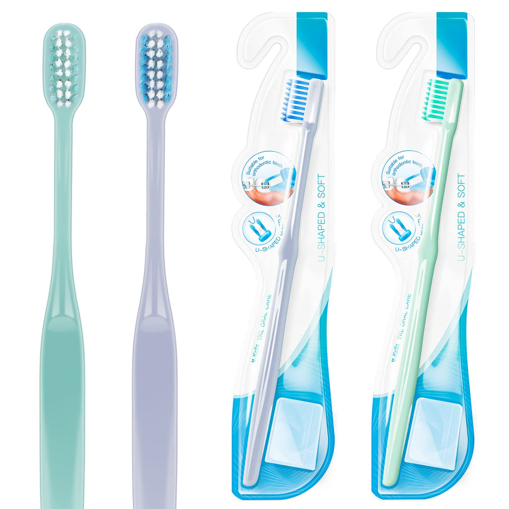 [Australia] - Y-Kelin U-Shaped Orthodontic Toothbrush 4 Color Pack, 4 color pack 4 Count (Pack of 1) 