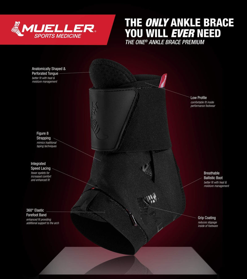 [Australia] - Mueller Sports Medicine The One Ankle Support Brace, For Men and Women, Black, X-Large 