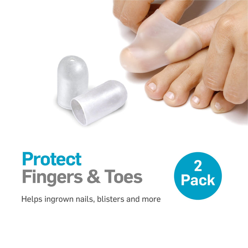 [Australia] - NatraCure Gel Toe Cap and Finger Protector - 1 Pair - (Size: Small/Medium) - Helps Cushion and Reduce Pain from Corns, Blisters, Hammer Toes, and Ingrown Nails Small / Medium 