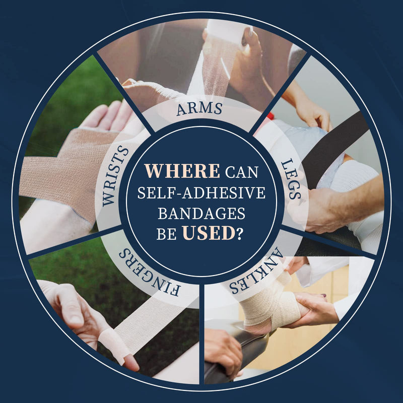 [Australia] - OK TAPE Self Adherent Cohesive Bandages Wrap 12Packs, 2 Inches X 5 Yards, Non-Woven Self Adhesive Athletic Sports wrap Tape, Vet Wrap Bandages Tape, for Thumb Finger Wrist Ankle (Beige) 2 Inch x 5 Yards Beige 