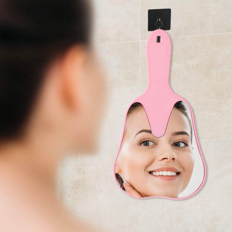 [Australia] - Annhua Tooth Shaped Mirror Hand Mirrors with Handle Pink, Face Mirrors Smal Makeup Mirror Cute for Dental Clinic, Salon, Barber or Hairdressing - Plastic & Glass 