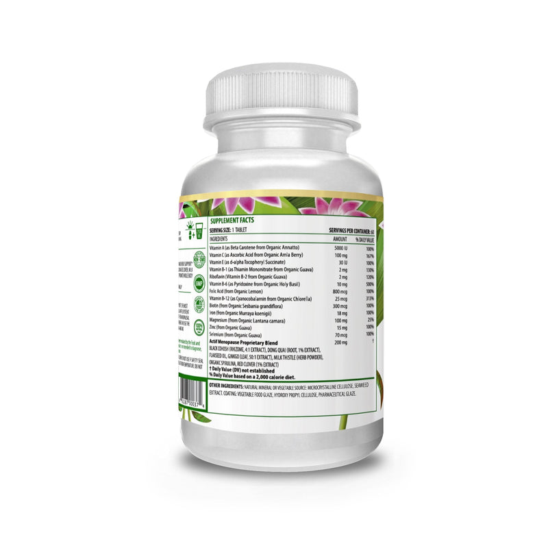 [Australia] - Actif Organic Menopause Advanced Support with Organic Vitamins and Herbs - Non GMO, Fast Acting, Made in USA, 60 Count 
