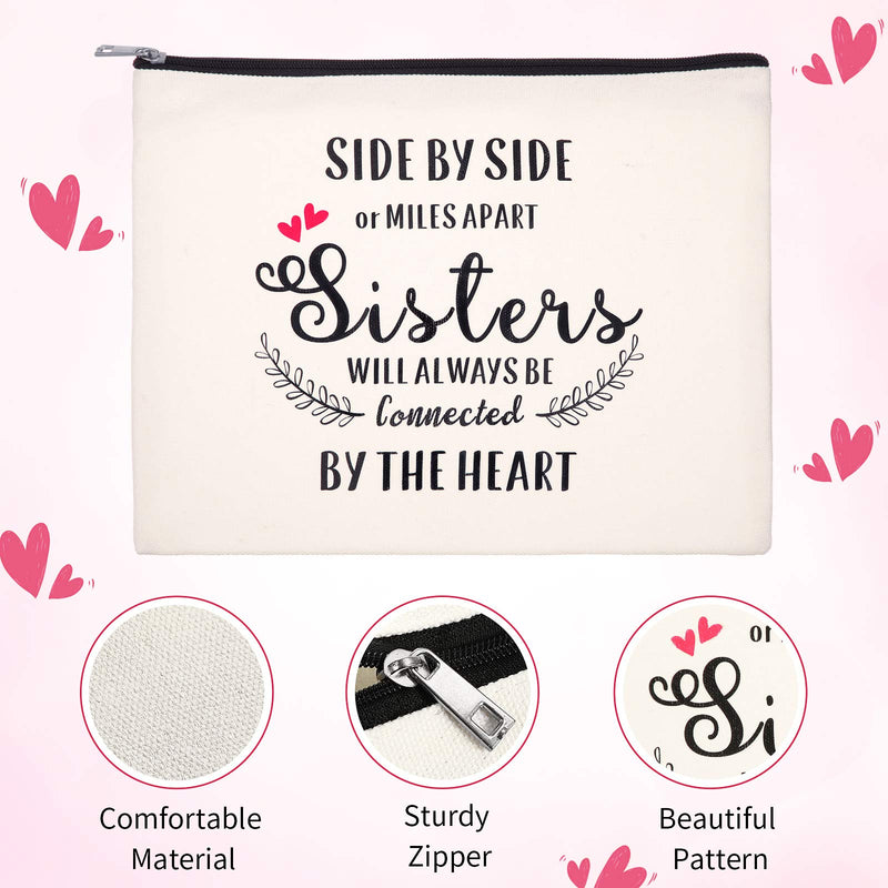 [Australia] - 5 Pieces Makeup Bag Sister Gifts from Sister Brother, Cosmetic Bag Sister Gift for Sister, Valentine's Day Birthday Graduation Gifts for Soul Sister, Big Sister, Little Sister 
