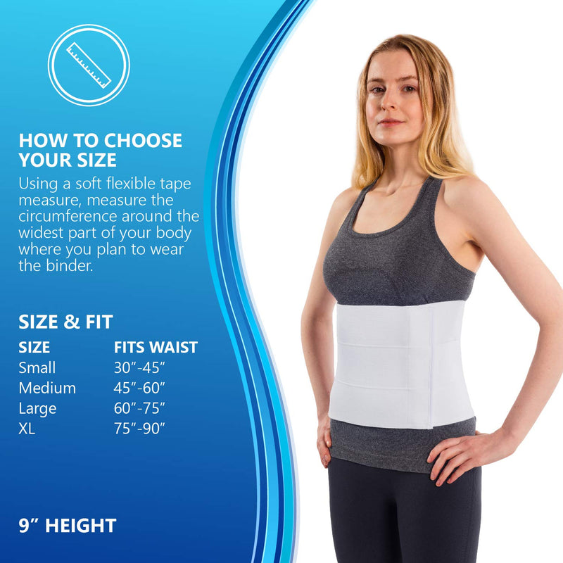 [Australia] - NYOrtho Plush Stomach Abdominal Binder - Soft Latex-Free Abdomen Wrap for Men and Women (45" - 60") 3 PANEL - 9" 45-60 Inch (Pack of 1) 3 Panel - 9" High 