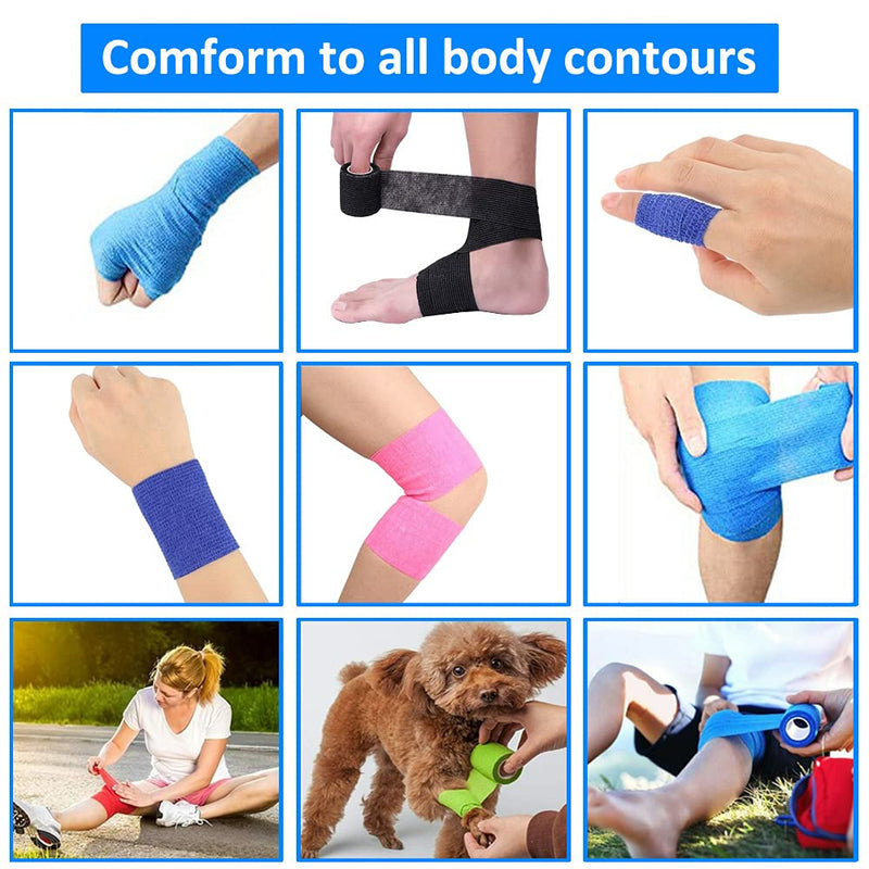 [Australia] - Mintice™ 10 X Self Adhesive Cohesive Wrap Bandages Strong Elastic First Aid Tape Skin Color for Wrist Ankle Sport 4.5mx5cm Orange 