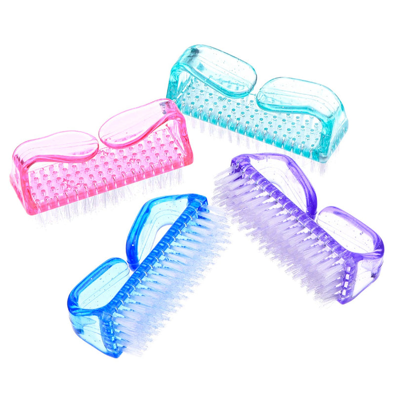 [Australia] - 4 Pieces Handle Nail Brush Nail Hand Scrubbing Cleaning Brush (Large, Multicolor) 