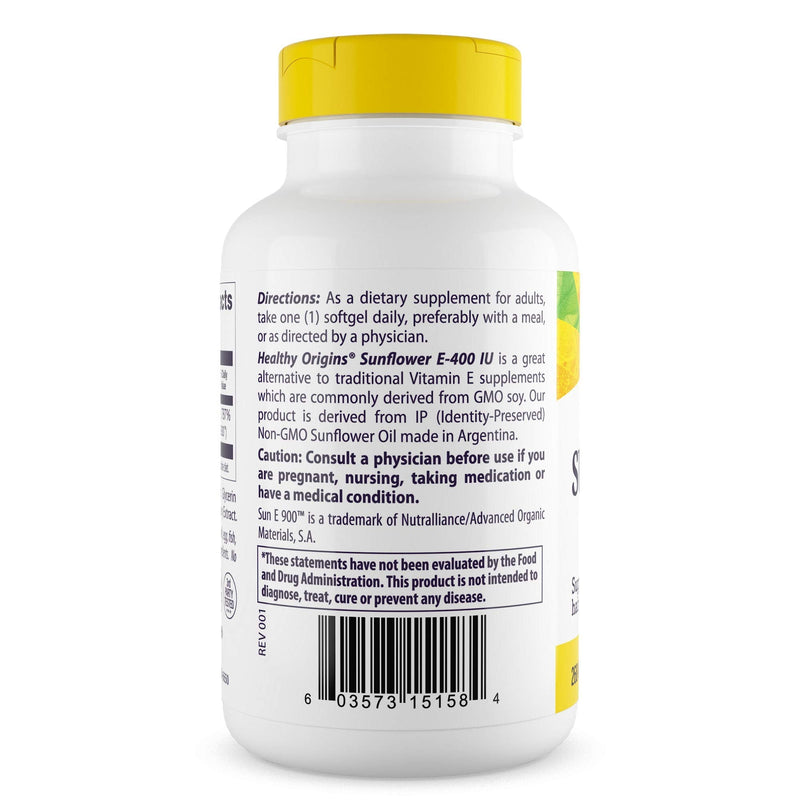 [Australia] - Healthy Origins Sunflower Vitamin E-400 IU, 120 Softgels 120 Count (Pack of 1) 