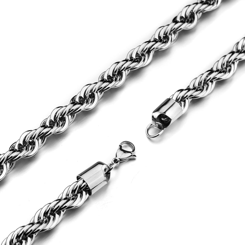 [Australia] - HolyFast 2-10mm Twist Chain Necklace Stainless Steel Necklace 16-38 Inches Men Women Jewellery 16.0 Inches 2mm Wide 
